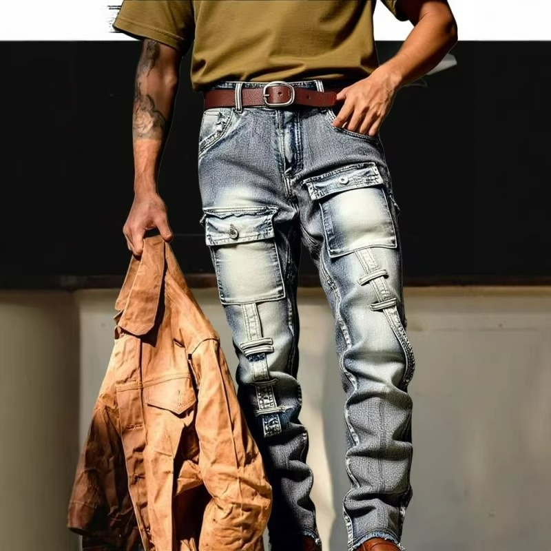 Streetwear Brand America - Pantalones de hombre de pierna recta