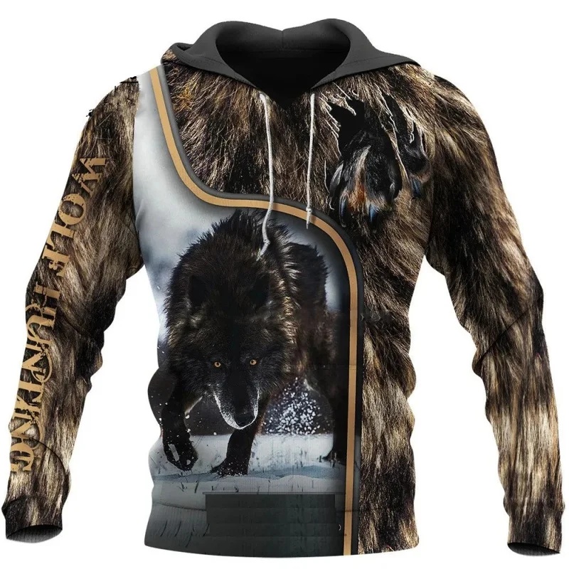 Streetwear Brand Tracksuit - Sudaderas con Capucha Estampadas de Lobo