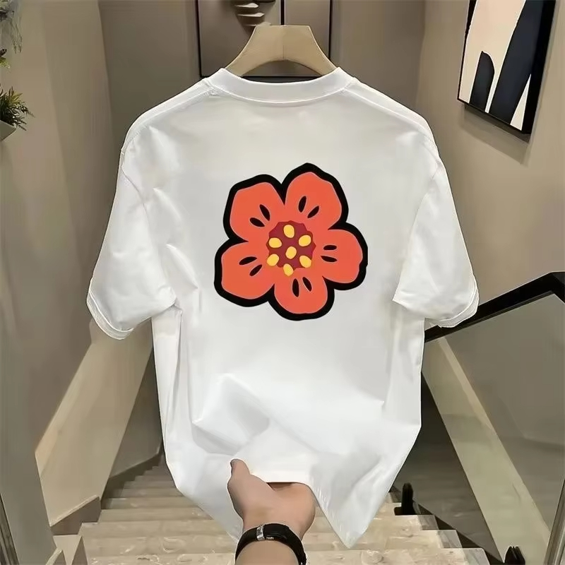 Streetwear Brand With Flowers - Camiseta de algodón con estampado de