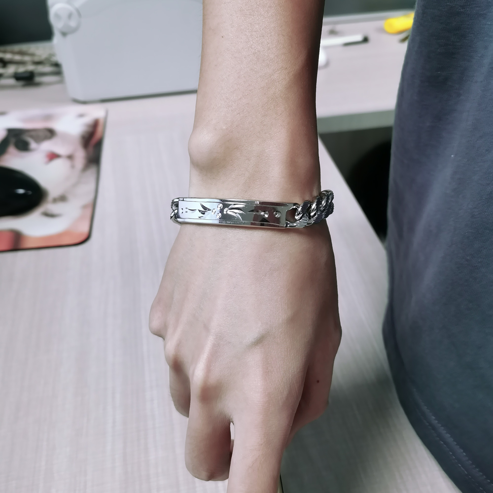 Streetwear Brand With Flowers - Pulsera de Eslabones Cubanos Gruesos de