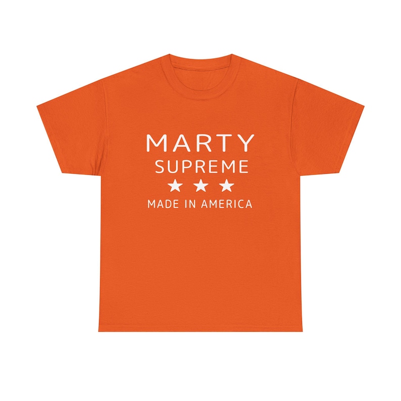 Supreme Brand Streetwear - Camiseta de Algodón Naranja Marty Supreme,