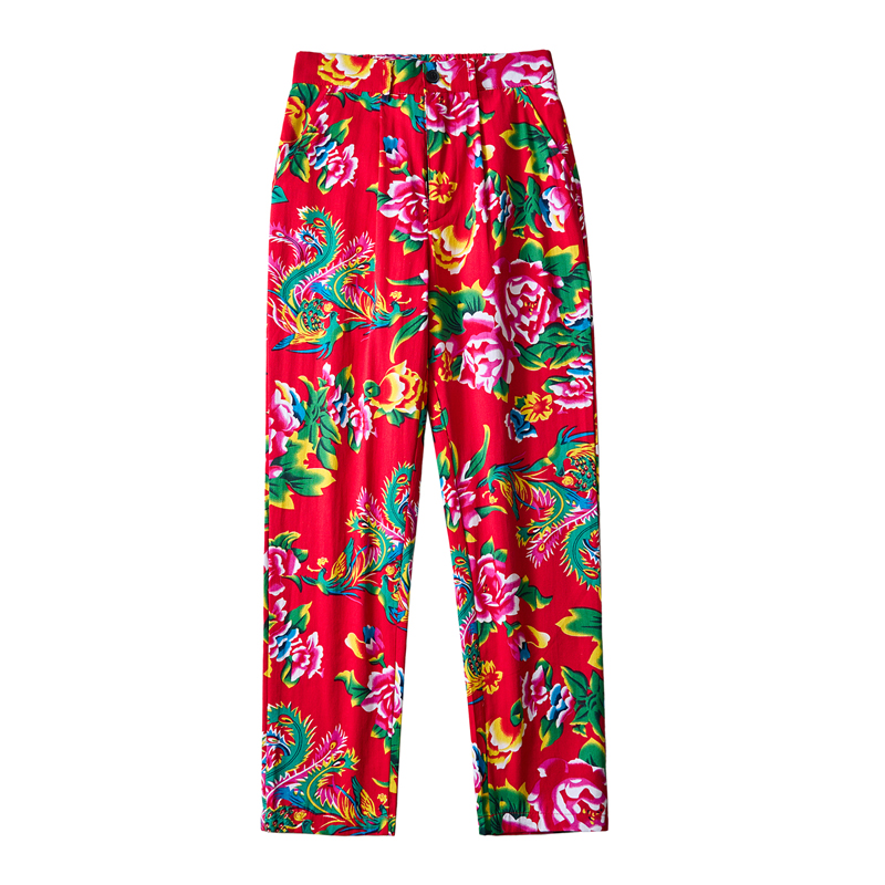 Streetwear Brand With Flowers - Pantalones populares de estilo chino para