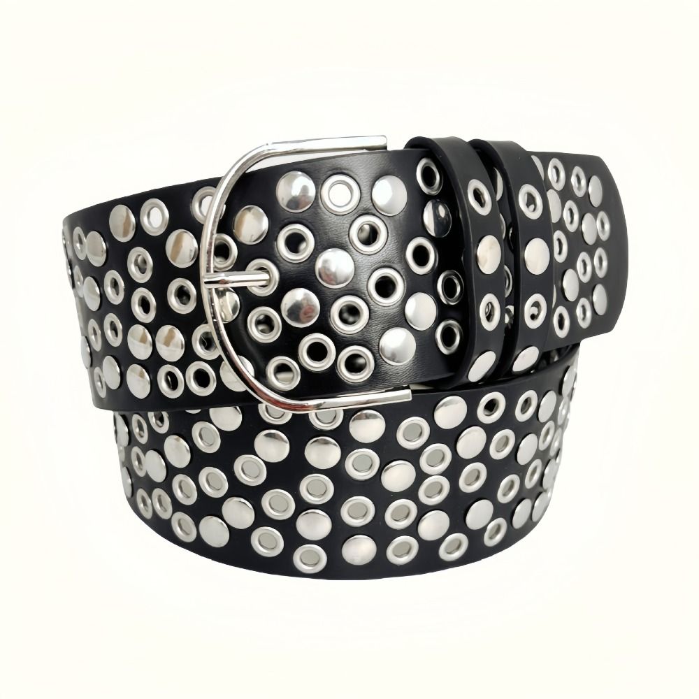 Streetwear Brand Belts - Cinturón Punk con Ojales y Remaches,