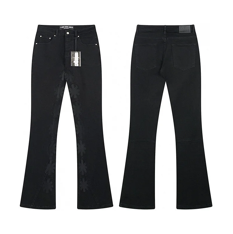 Streetwear Brand With Flowers - LOSTSHDWS 2026 Jeans Ajustados con Bordado