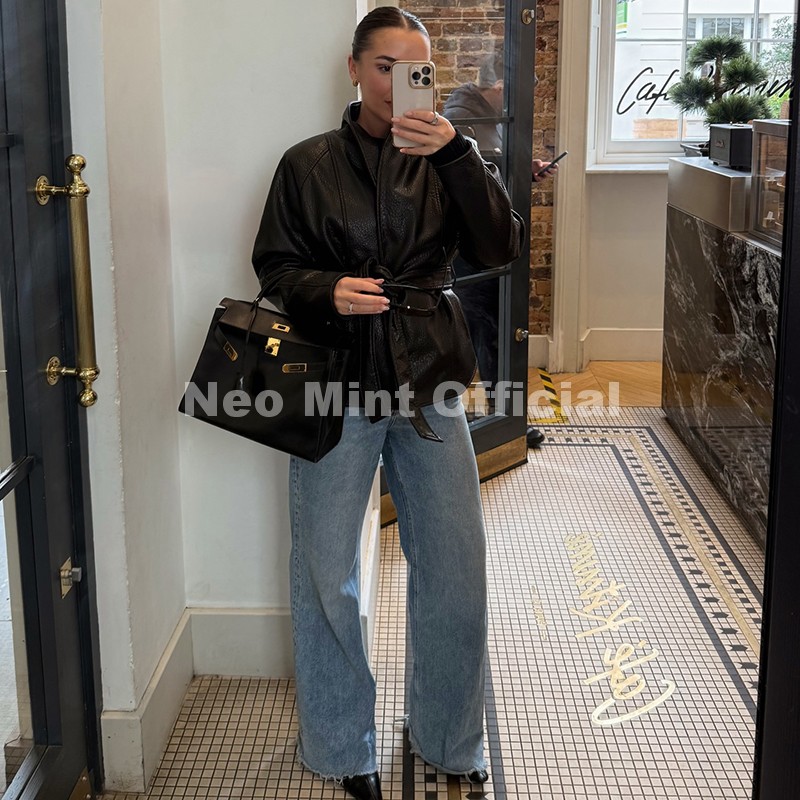 Abrigo de Piel Sintética con C - Streetwear Brand Belts reseña y precio
